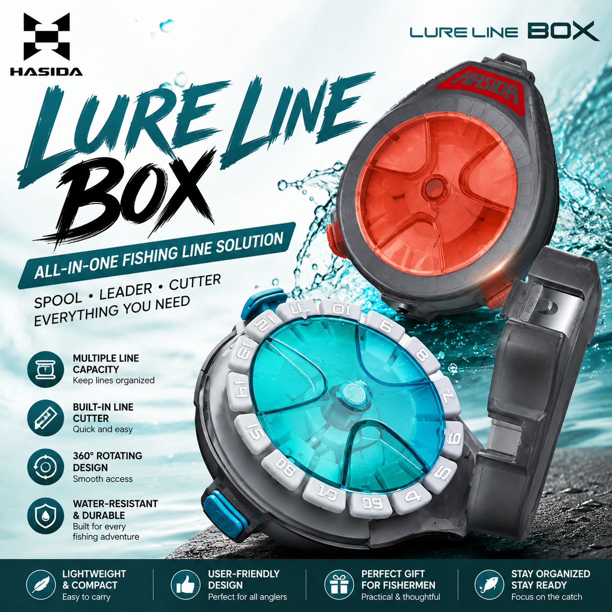 HASIDA Fishing Line Box with C - огляд і ціна Fishing Line Dispenser